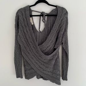 Vici Collection Criss Cross Cable Knit Sweater